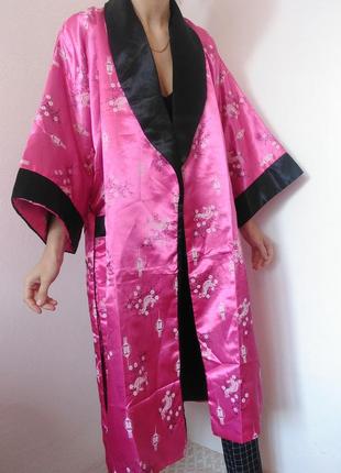 Двусторонний халат кимоно разовой халат с драконом черный халат дракон вышивка атласный халат с поясом кимоно халат атлас сатин китайский халат9 фото