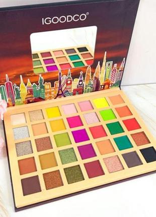 Велика палетка яскравих тіней для повік на 35 кольорів