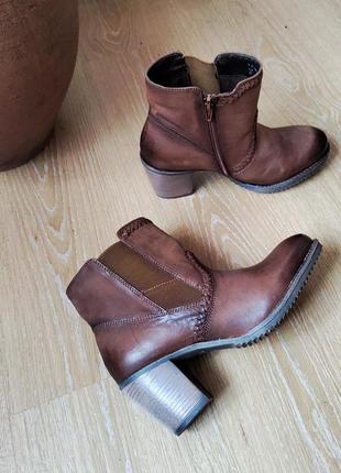 Кожаные демисезонные / осенние/ весенние/ ботинки на толстом каблуке 36-37  рaзмeр  marco bonelli 🇮🇹6 фото