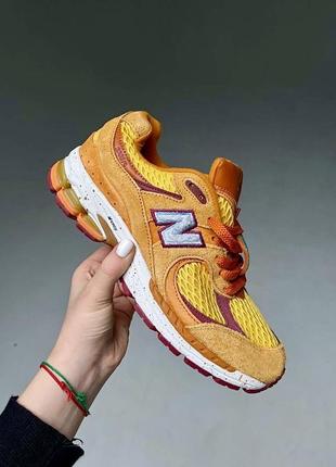 Шикарные яркие женские мужские кроссовки new balance 2002r orange premium оранжевые 36-45 р