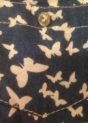 Легкое платье в принт бабочки из натуральной ткани.3 фото
