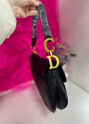 Сумка christian dior saddle black logo2 фото