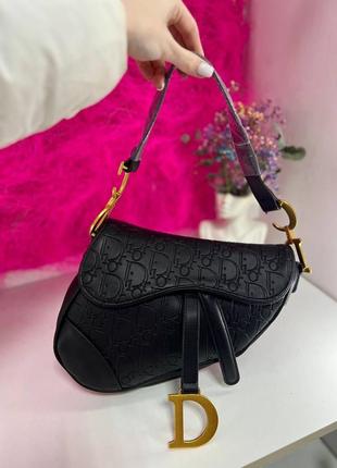 Сумка christian dior saddle black logo3 фото