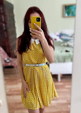 Солнечный соблазн: короткий желтый сарафан размера sx