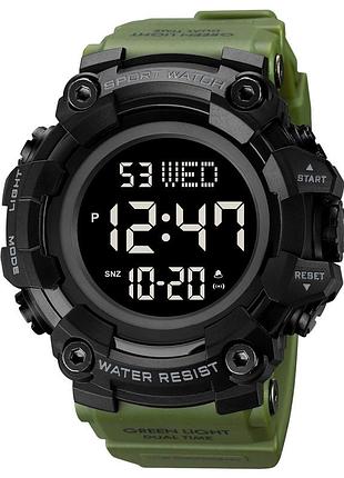 Спортивний чоловічий годинник skmei 1968 military-black водостійкий наручний кварцевий