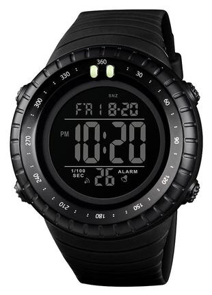 Спортивные мужские часы skmei 1420bkbk  all black водостойкие наручные кварцевые