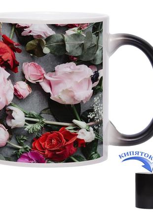 Чашка хамелеон композиція троянд 330 мл2 фото