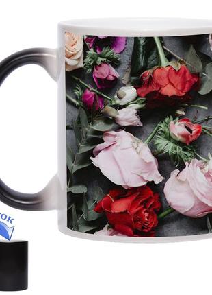 Чашка хамелеон композиція троянд 330 мл4 фото