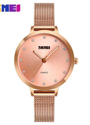 Жіночий годинник skmei 1291rg rose gold наручний кварцевий
