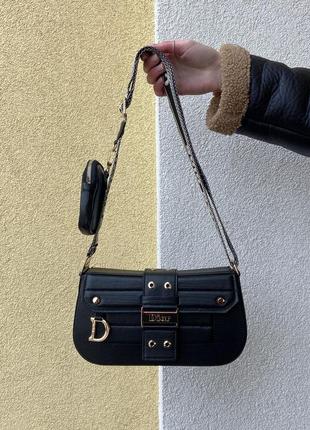 Сумка жіноча в стилі dior small camp bag black