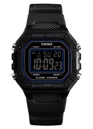 Спортивные мужские часы skmei 1496bkbk black-black водостойкие наручные кварцевые
