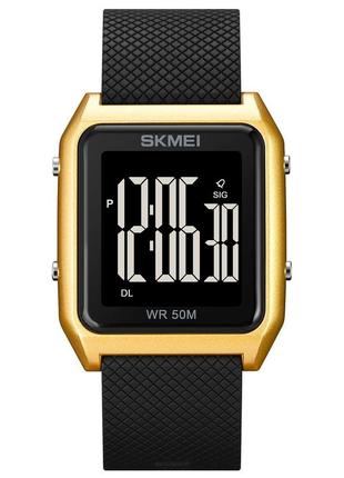 Спортивные мужские часы skmei 1866gdbk gold-black водостойкие наручные кварцевые