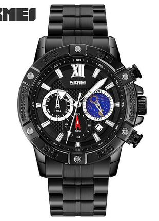 Спортивний чоловічий годинник skmei 9235bkbk black-black водостійкий наручний кварцевий