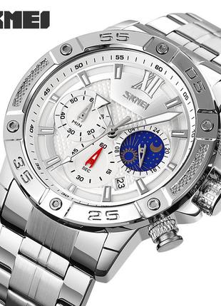 Спортивные мужские часы skmei 9235sisi silver-silver водостойкие наручные кварцевые2 фото