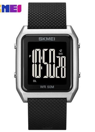 Спортивные мужские часы skmei 1866sibk silver-black водостойкие наручные кварцевые1 фото