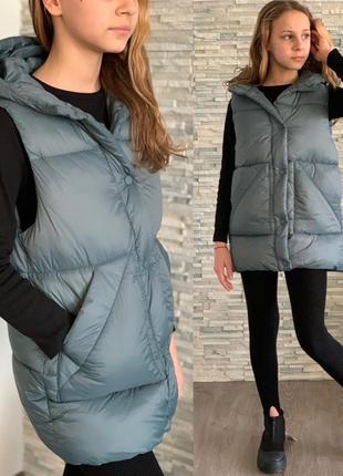 Дитяча подовжена жилетка zara/детская удлинённая жилетка зара