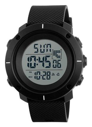 Спортивные мужские часы skmei 1213 all black водостойкие наручные кварцевые