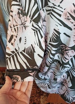 Стильна лляна блуза з тропічним принтом george4 фото