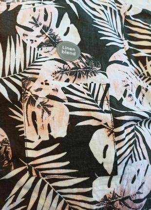 Стильна лляна блуза з тропічним принтом george3 фото