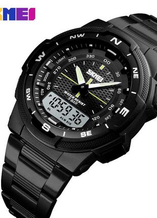 Спортивний чоловічий годинник skmei 1370bkwt black-white водостійкий наручний кварцевий3 фото