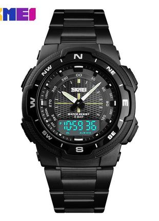 Спортивний чоловічий годинник skmei 1370bkwt black-white водостійкий наручний кварцевий2 фото