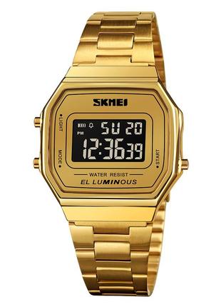 Спортивные мужские часы skmei 1647gd gold водостойкие наручные кварцевые1 фото