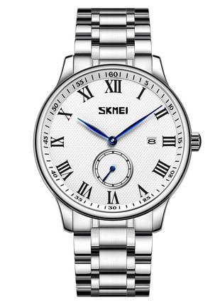 Спортивний чоловічий годинник skmei 9297si-rn silver rom водостійкий наручний кварцевий