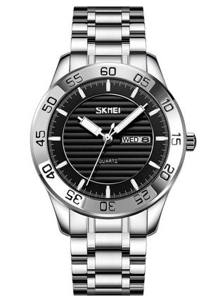 Спортивные мужские часы skmei 9293sibk silver-black водостойкие наручные кварцевые