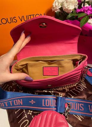 Жіноча сумка 2 в 1 рожева, сумка з гаманцем 3 в 1, сумка під стилі ✨ луї віттон8 фото