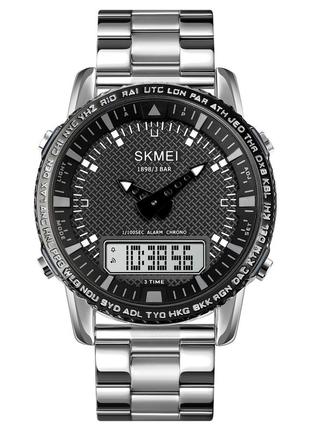 Спортивные мужские часы skmei 1898siwt silver-white водостойкие наручные кварцевые