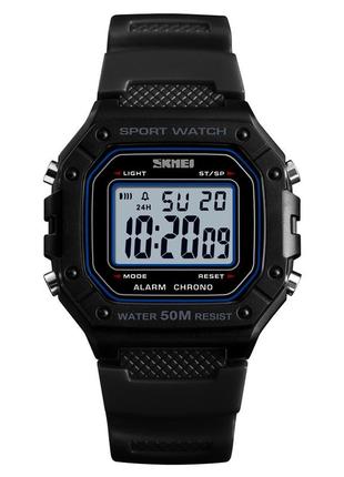 Спортивные мужские часы skmei 1496bkwt black-white водостойкие наручные кварцевые