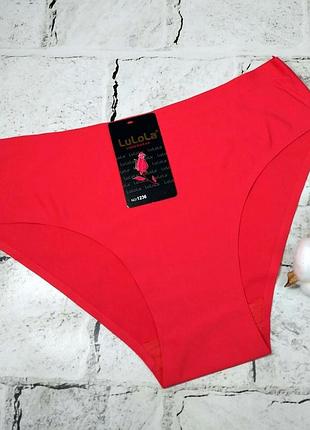 Трусики женские бесшовные слипы гладкие красные l44/xl46