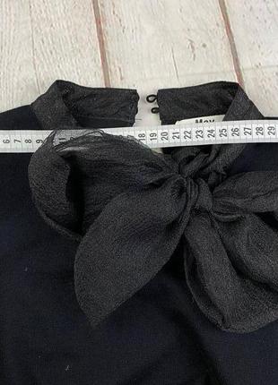 Стильная нарядная фактурная женская кофта блуза с объемными рукавами из органзы черного цвета may7 фото