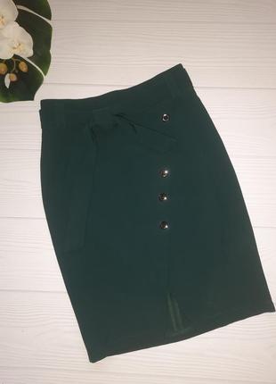 Зеленая юбочка с пуговками р.42-442 фото