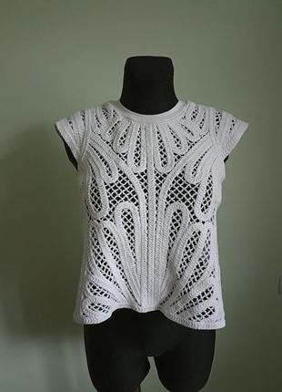 Кружевная майка топ белая