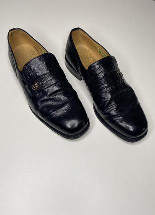 Лоферы crockett & jones кожа страуса