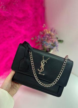 Сумка ysl sunset black/silver5 фото