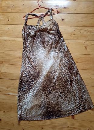 Платье/платье миди на бретелях в леопардовый принт marks &amp; spencer