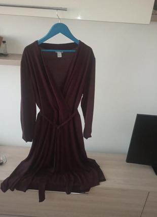 Платье бордовое h&amp;m