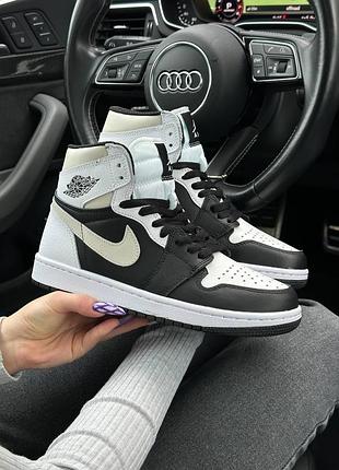 🔥жіночі кросівки nike air jordan 1 high “black white grey”