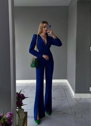 Стильний красивий зручний модний красивий класний трендовий яскравий жіночий комбінезон синій