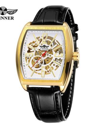 Чоловічий годинник, механіка з автопідзаводом forsining 8199 gold-white