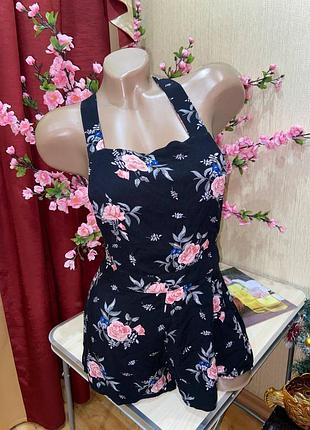 Вискозовый комбинезон ромпер eur 38 h&m