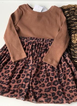 Плаття сукня леопардова в рубчик george 1-1,5 роки 80-86 см 1,5-2 роки 86-92 см