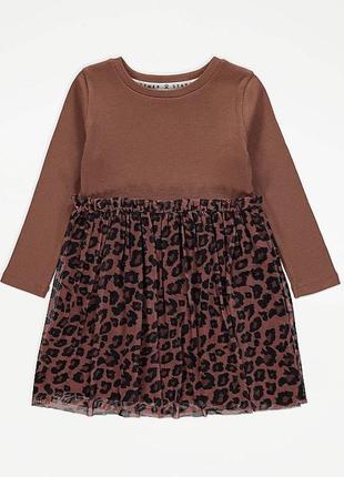 Платье платье леопардовое в рубчик george 1-1,5 года 80-86 см 1,5-2 года 86-92 см4 фото