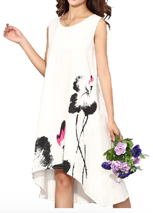 Белоснежное платье хлопок 100% 54-56 размер