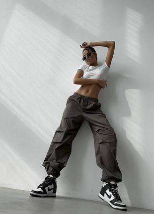 Женские для женщин стильные классные классические удобные повседневные трендовые модные брюки брючины карго мокко2 фото