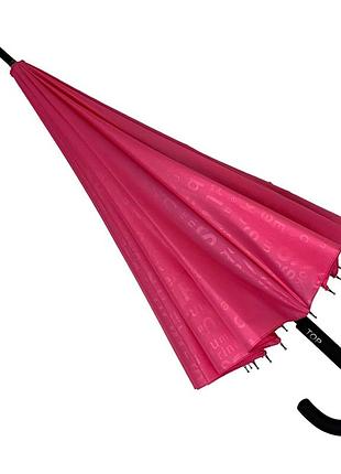 Женский зонт-трость с принтом букв, полуавтомат от фирмы toprain, розовый, 01006-2