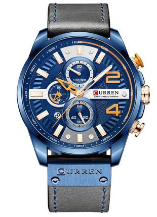 Классические мужские наручные часы curren 8393 blue
