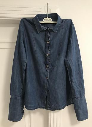 Джинсовая деним рубашка с длинным рукавом bogner.